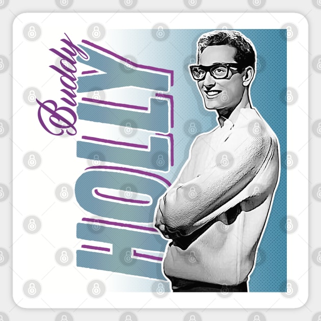 Buddy Holly - Retro Nostalgia Graphic Design Sticker by DankFutura